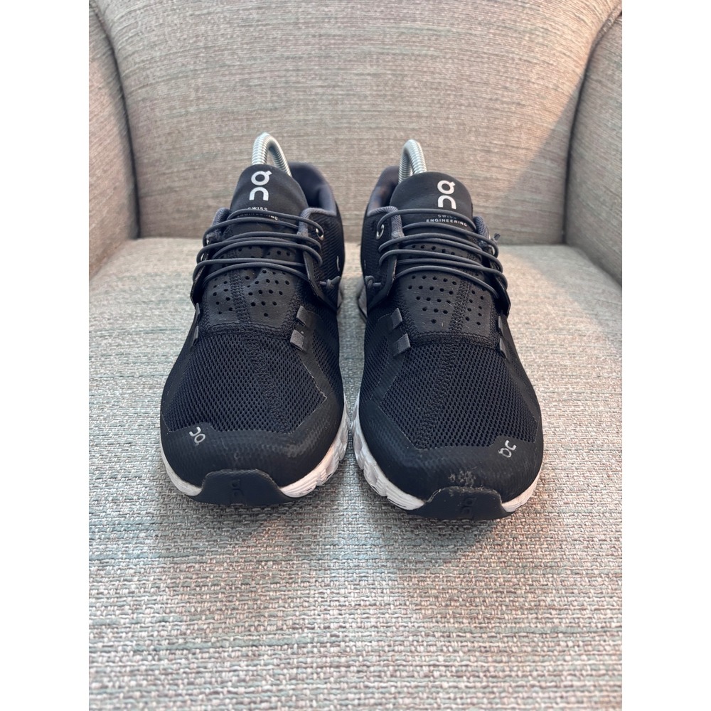 On Cloud Running Shoes Black White Mesh Sneakers Womens 9 - Picture 3 of 10